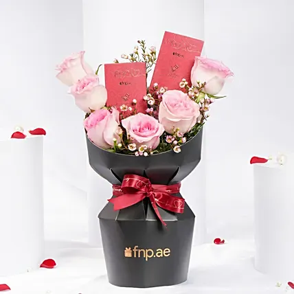 Sweet Combo Pink Roses And Chocolates: 
