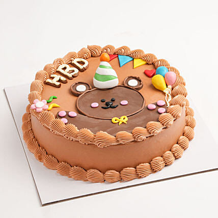 Teddy Birthday Chocolate Cake 8 Portion: Birthday Cakes
