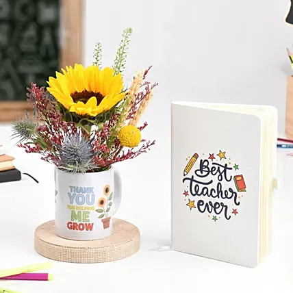 Thank You Flowers And Diary For Teacher: Teachers Day Gifts