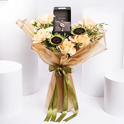 Titan Raga Watch for her Rose Gold with Flowers: Buy Watches 