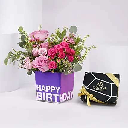 Vibrant Flowers and Godiva Chocolates For Birthday: Godiva Chocolates