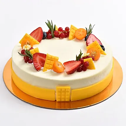Yummy Vanilla Fruit Eggless Cake: Congratulations Cakes