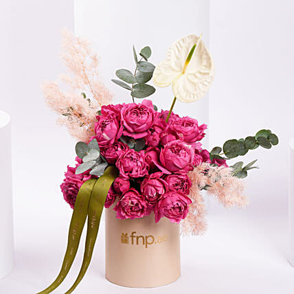 Pastel Rose Bloom Box: Anniversary Flowers