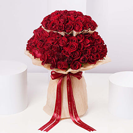 Valentine 200 Red Roses Bouquet: Valentines Day Flowers and Cakes