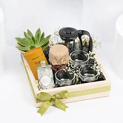 Tea n Cookies Gift Tray: Birthday Gift For Husband