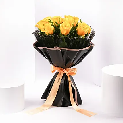 Luxury Led Yellow Roses Gift Bouquet: باقات ورد اونلاين 