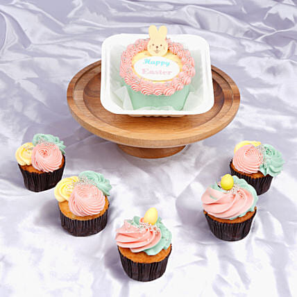 Easter Vanilla Cupcake and Bento Cake Set: هدايا كب كيك دبي 