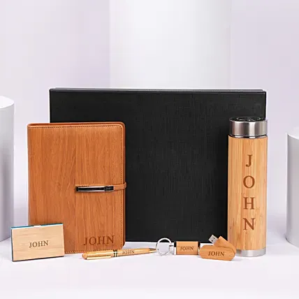Engraved Wooden Executive Stationery Gift Box: 