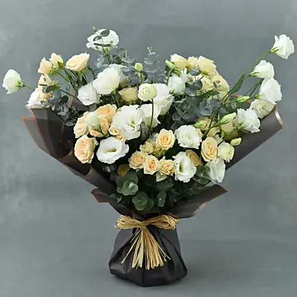 Spray Rose and Lisianthus Bouquet: White Rose Bouquets