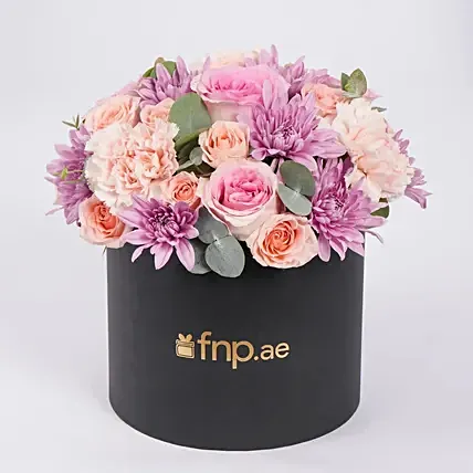 Elegant Flower Arrangement in Black Box: 