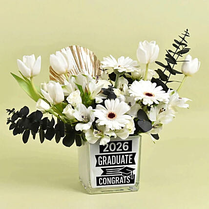 Congrats To Graduate Flower Vase: Graduation Flowers