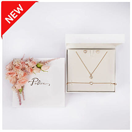 Police Gold Plated MOP Jewelry Gift set for Her: Police Accessories