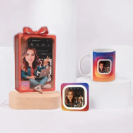 Custom Instagram Profile Gift set for Girl: Anniversary Mugs