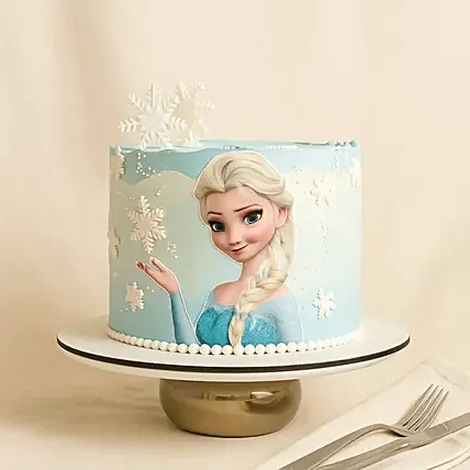 Princess Elsa Theme Fudge Cake 1 KG: Frozen Birthday Cake