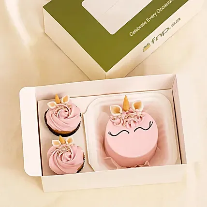 Unicorn Bento Cake and Cupcake Set: Unicorn Cakes