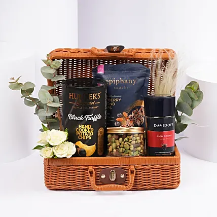 Coffee and Gourmet Treats Hamper: Food Gifts 