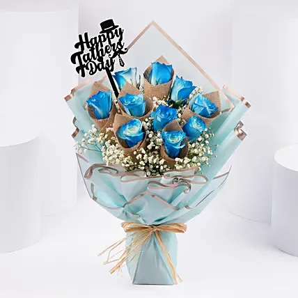 Fathers Day Blue Royale Bouquet: Father's Day Flowers