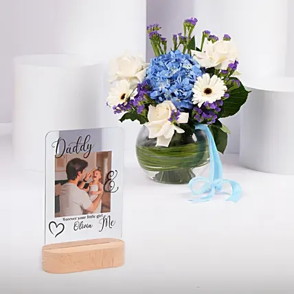 Fathers Day Flowers And LED Lamp: 
