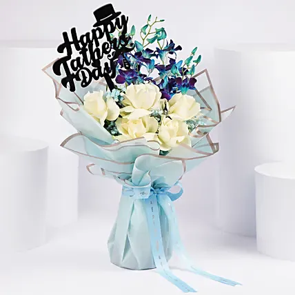 Dads Blue Elegance Bouquet: Father's Day Flowers