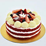 Red Velvet Cake And Fresh Red Roses