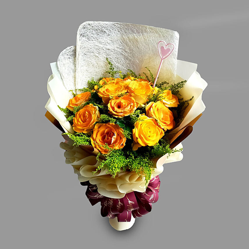 Bright Orange Roses Bouquet: Flowers Delivery in Philippines