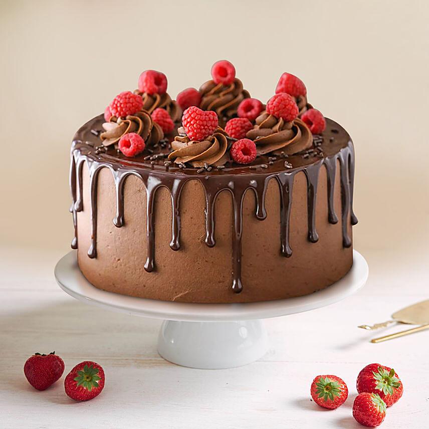 Dripping Chocolate Raspberry Cake: Send Cakes to Qatar