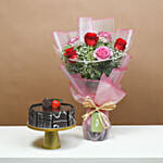 Loves Blushing Roses and Chocolate Cake