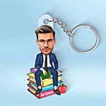 Best Teacher Keychain Caricature Male