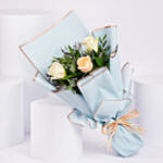 Bouquet Of White And Peach Roses