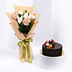 Fudge Fantasy Cake With Flowers