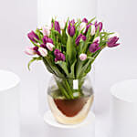 Mix Tulips in Premium Vase