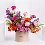 Vibrant Sunset Mix Floral Box Arrangement