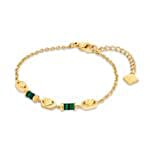 Guy Laroche Gold Plated Malachite Crystals Bracelet for Her