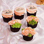 6 Noor Bloom Vanilla Cupcakes