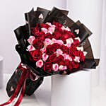 Romantic Red And White Rose Flower Bouquet