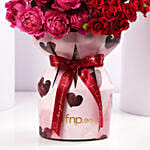 Elegant Mixed Roses In Pink Heart Sleeve