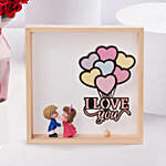Pink Flower Arrangement With Photo Frame Gift Set