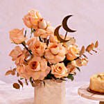 Eid Flowers With Baklava Baked Cheese Cake
