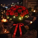 باقة ورد أحمر مضيئة