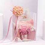 Mothers Day Pink Gift Bag With Floral Accent