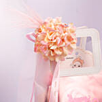 Mothers Day Pink Gift Bag With Floral Accent