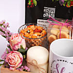 Womens Day Tulips And Roses Box With Candle