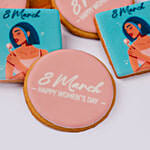 Happy Womens Day Designer Cookies 6 Pcs