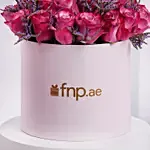 Luxury Pink Roses In A Box