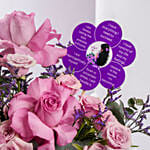 Premium Pink Rose Arrangement With Affirmation Topper