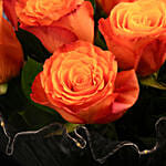 Luxury Led Orange Roses Gift Bouquet