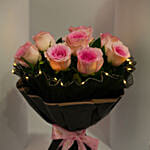 Luxury Led Pink Roses Gift Bouquet