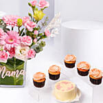 Mothers Day Blooms And Cupcakes Combo