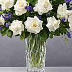 Beauty of White and Blue Flowers Vase