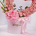 Heart Shaped Pink Babys Breath Arrangement For Mom